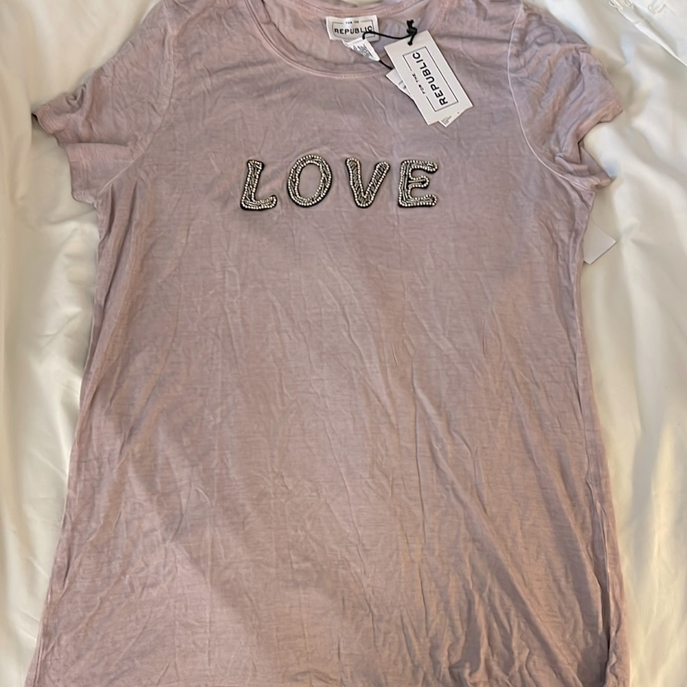 For The Republic light purple shirt with LOVE logo